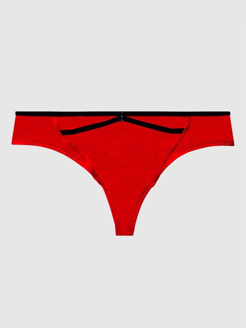 

La Senza Women Red Solid Remix Ultrasoft Thongs 11145633-74Q5