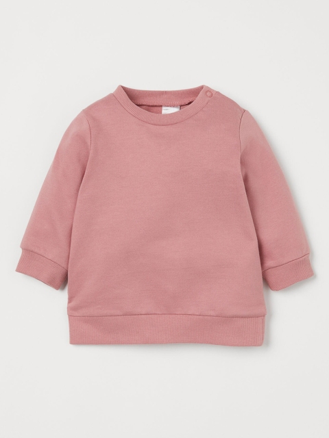 

H&M Kids Pink Solid Cotton Sweatshirt