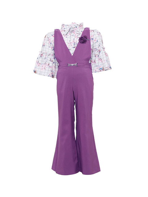 

Tiny Baby Girls Lavender Solid Two-Piece Jumpsuit