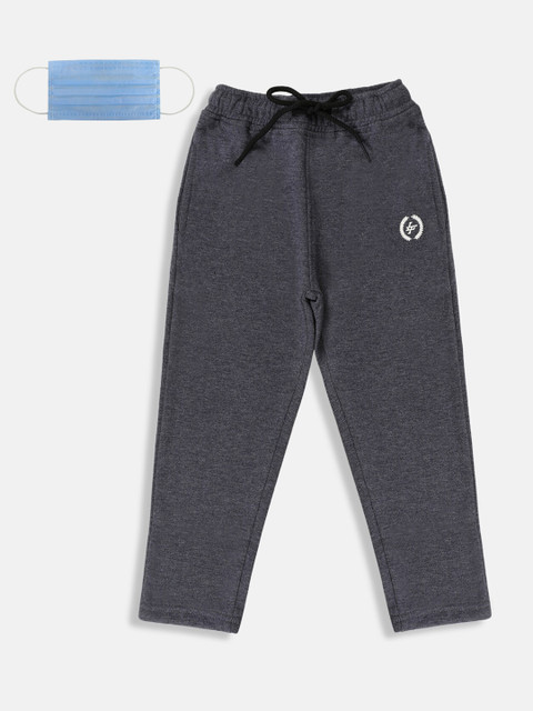 

Lil Tomatoes Boys Grey Solid Straight-Fit Track Pants