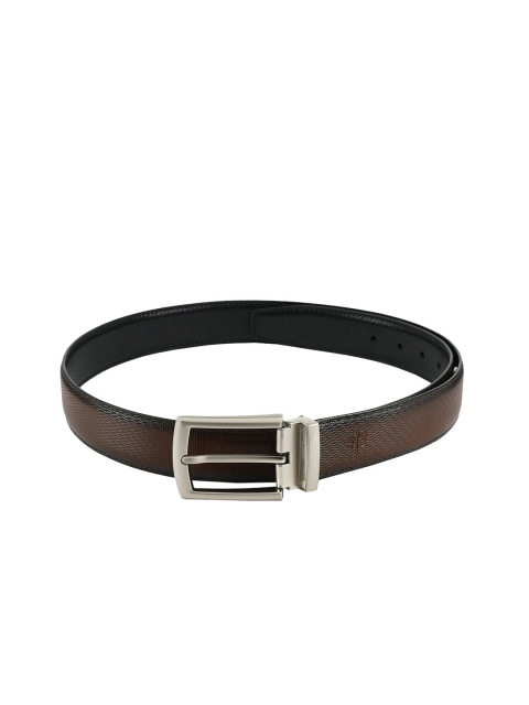 

WINSOME DEAL Men Reversible Black & Brown Textured Belt