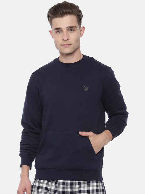 

Breakbounce Men Navy Blue Solid Sweatshirt