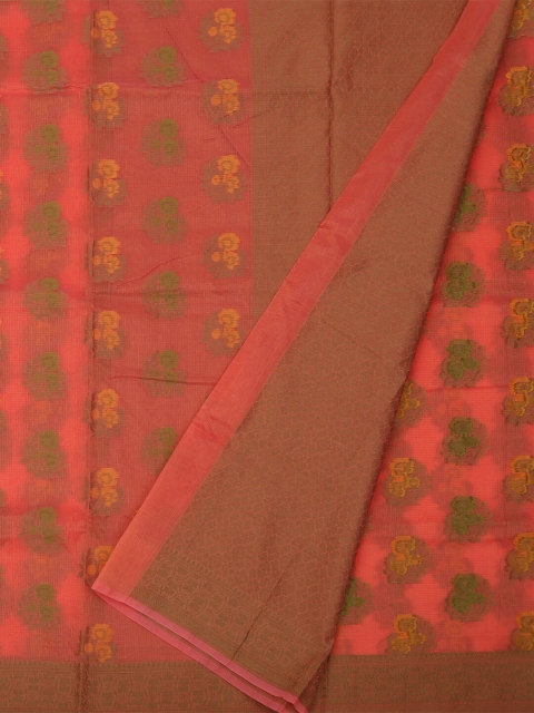 

Pothys Peach-Coloured & Gold-Coloured Jute Cotton Woven Design Saree