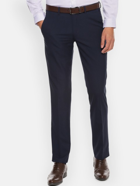 

Louis Philippe Men Navy Blue Regular Fit Solid Formal Trousers