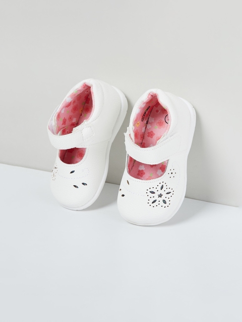 

max Girls White Laser Cut Slip-On Sneakers