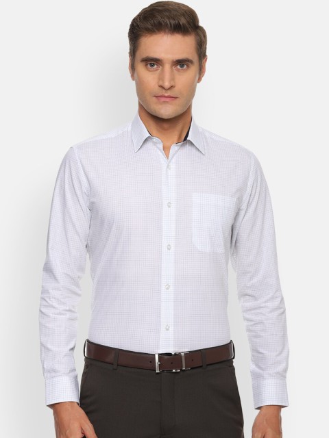 

Louis Philippe Men White Slim Fit Checked Formal Shirt