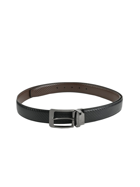 

WINSOME DEAL Men Black Reversible Textured Belt