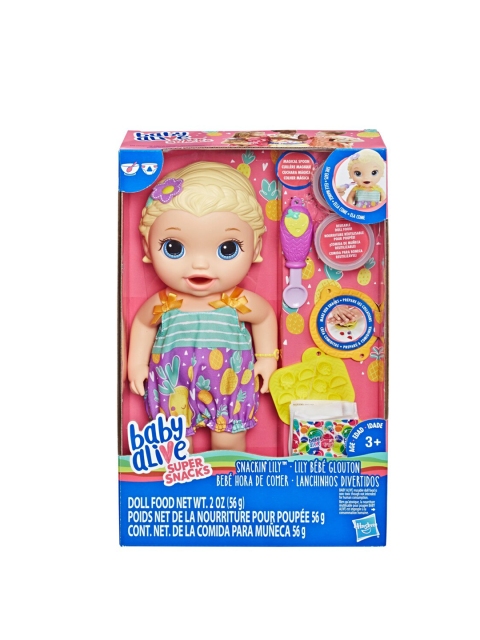 

BABY ALIVE Kids Beige & Purple Snackin Lily Blonde Hair Doll