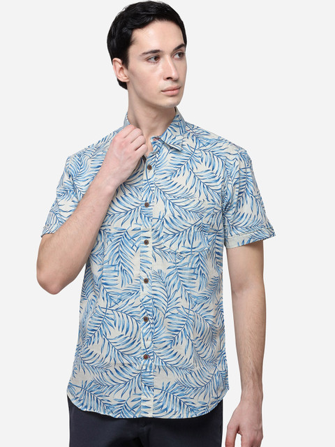 

Greenfibre Men Blue Regular Fit Printed Casual Shirt