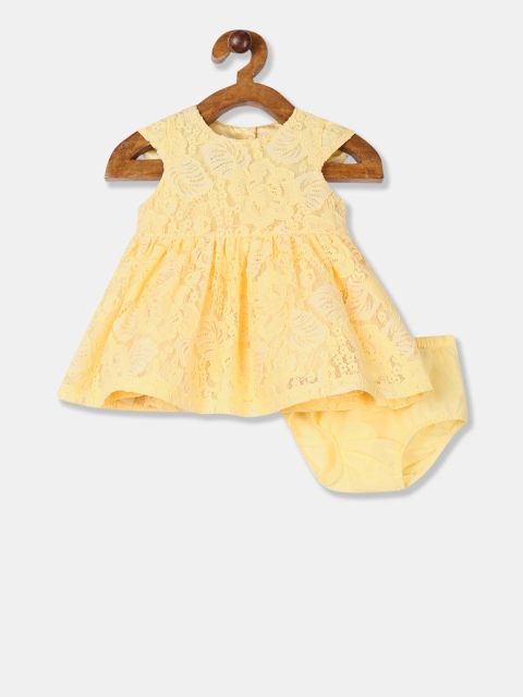 

The Childrens Place Girls Yellow Self Design A-Line Dress