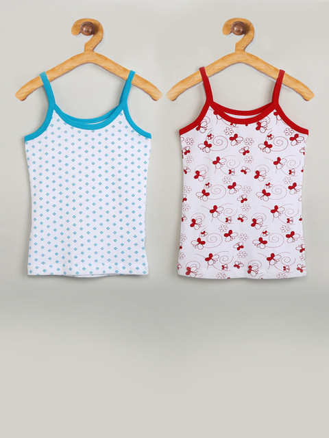 

max Girls Pack Of 2 Printed Camisoles INSU24GYTT, White
