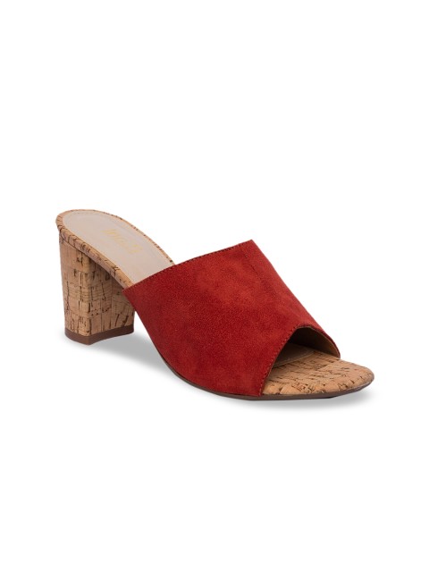 

Inc 5 Women Red Solid Block Mules