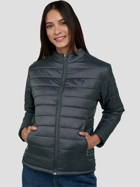 

Bewakoof Women Grey Solid Puffer Jacket