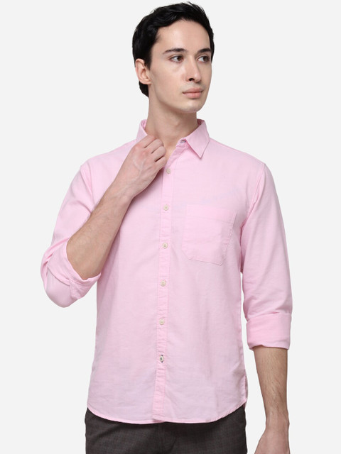 

Greenfibre Men Pink Slim Fit Solid Casual Shirt