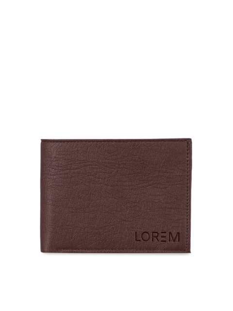 

LOREM Men Tan Brown Textured Two Fold Wallet