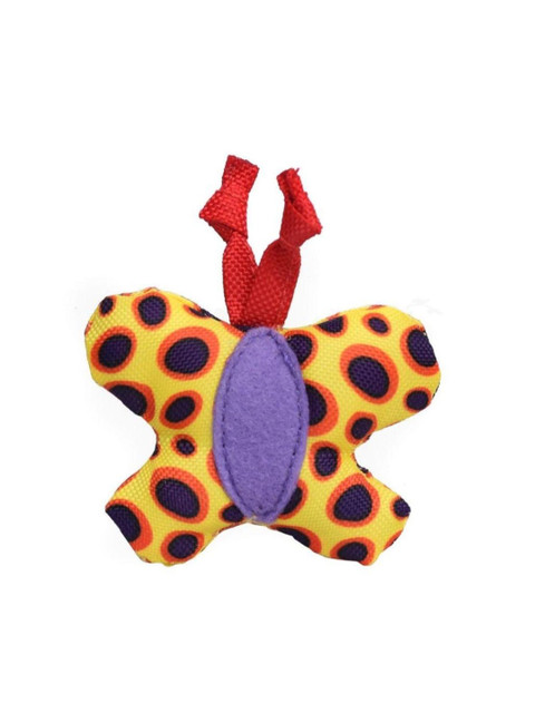 

Heads Up For Tails Yellow & Purple HUFT Meow Monsters Recycled Cotton Butterfly Cat Toy