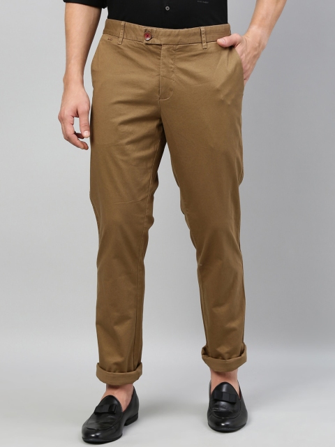 

RARE RABBIT Men Khaki Slim Fit Solid Chinos