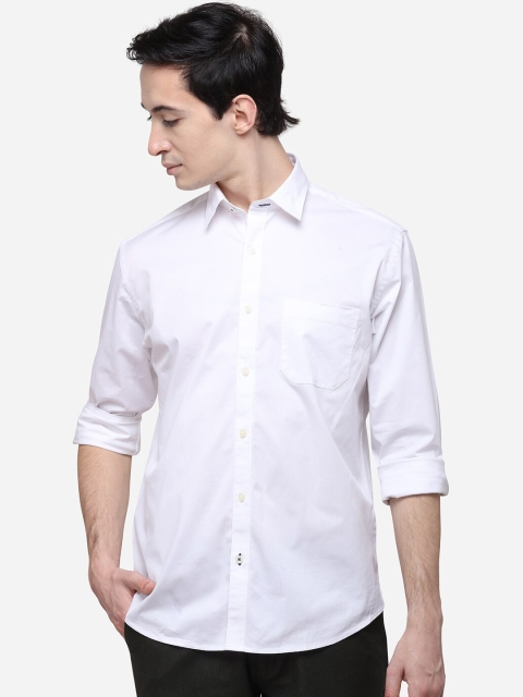 

Greenfibre Men White Regular Fit Solid Casual Shirt