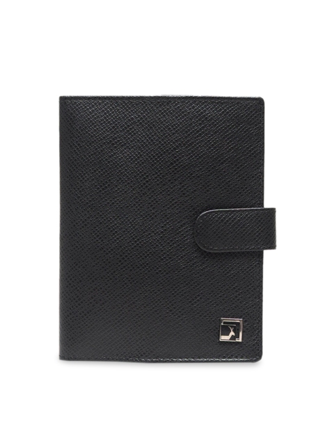 

Da Milano Men Black Solid Two Fold Leather Wallet