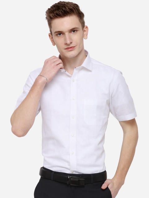 

Greenfibre Men White Regular Fit Solid Casual Shirt