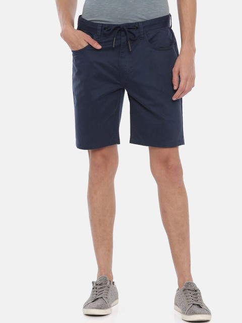 

Breakbounce Men Navy Blue Solid Slim Fit Chino Shorts