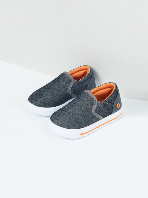 

max Boys Grey Denim Slip-On Sneakers
