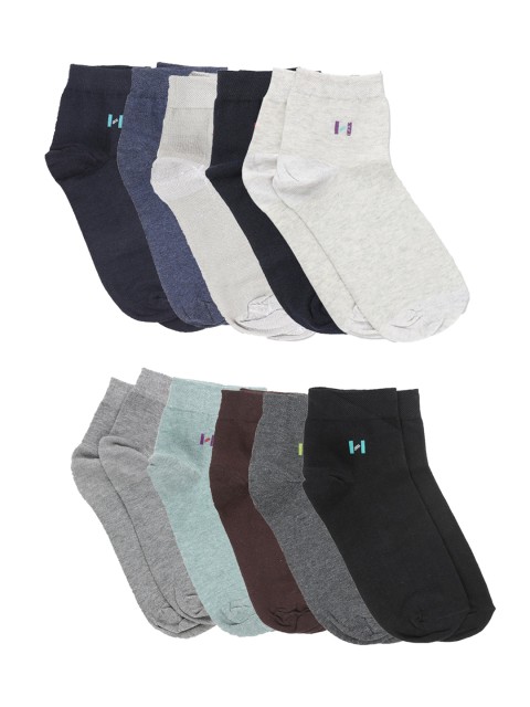 

Dollar Men Pack Of 10 Assorted Ankle-Length Socks