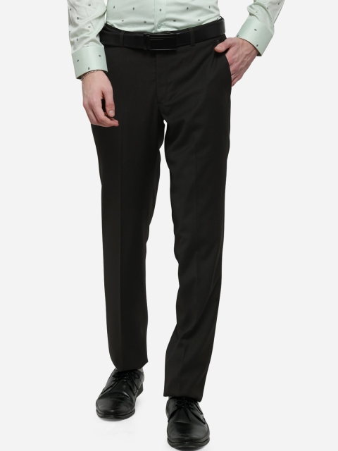 

METAL Men Green Slim Fit Solid Formal Trousers