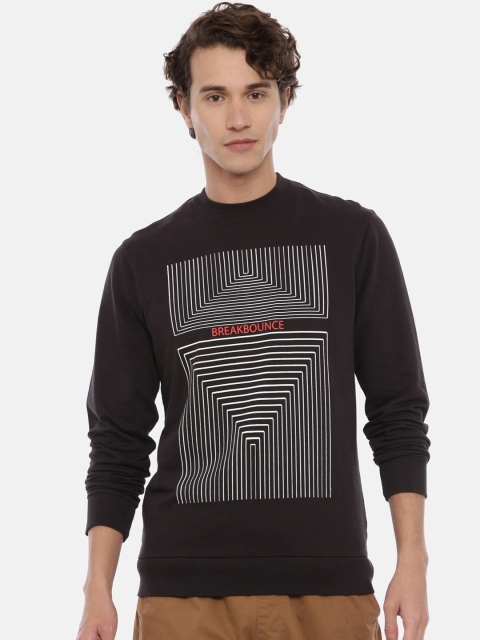 

Breakbounce Men Black Printed Sweatshirt