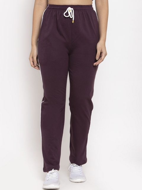 

Baani Creations Women Burgundy Solid Straight-Fit Track Pants