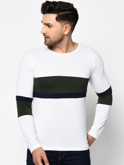 

Rigo Men White & Black Colourblocked Round Neck T-shirt