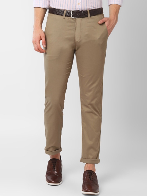 

Peter England Casuals Men Khaki Slim Fit Solid Regular Trousers