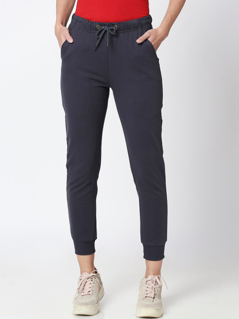 

Bewakoof Women Blue Solid Slim-Fit Joggers