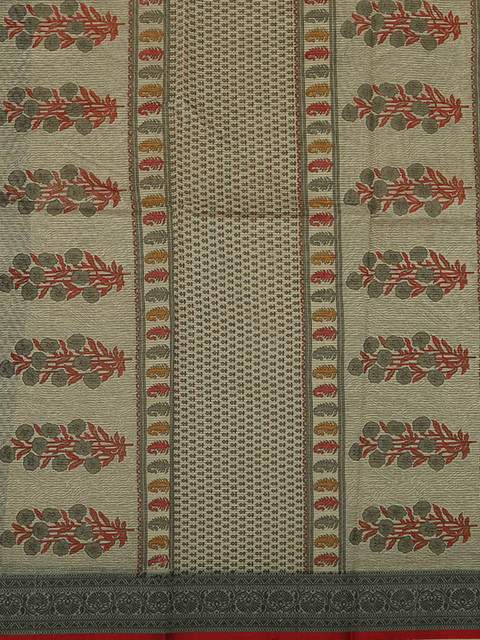 

Pothys Grey & Beige Supernet Woven Design Saree