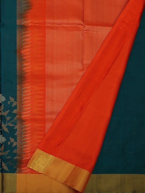 

Pothys Navy Blue & Orange Mayuri Soft Silk Woven Design Saree