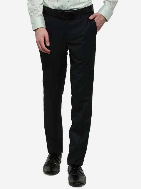 

METAL Men Green Slim Fit Solid Formal Trousers
