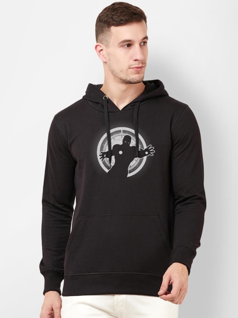 

Free Authority Men Black & White Printed Hooded Sweatshirt