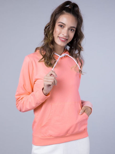 

Bewakoof Women Pink Solid Hooded Sweatshirt