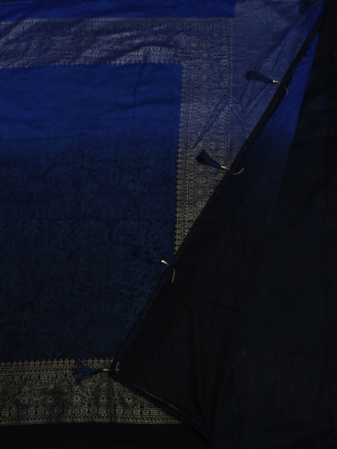 

Pothys Navy Blue Printed Poly Georgette Saree