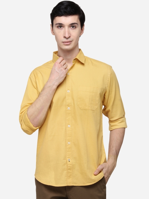 

Greenfibre Men Yellow Regular Fit Solid Casual Shirt