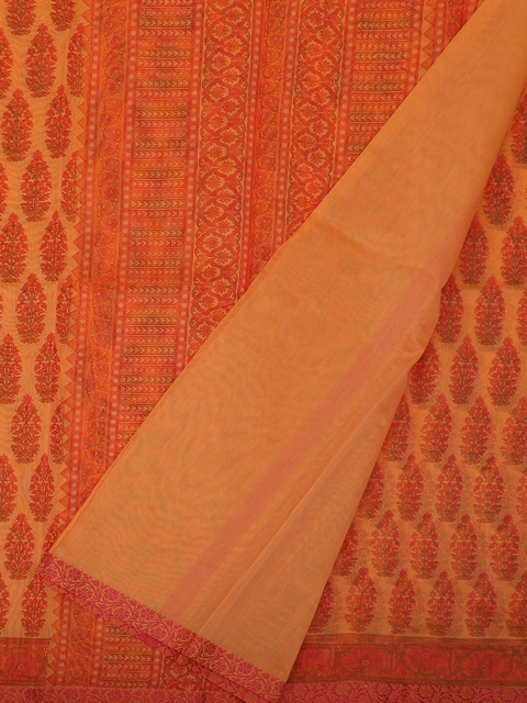 

Pothys Orange & Yellow Supernet Woven Design Saree