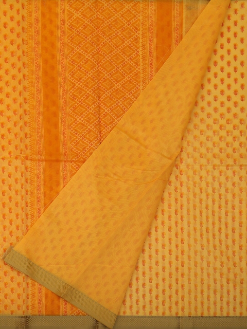 

Pothys Orange Printed Supernet Saree