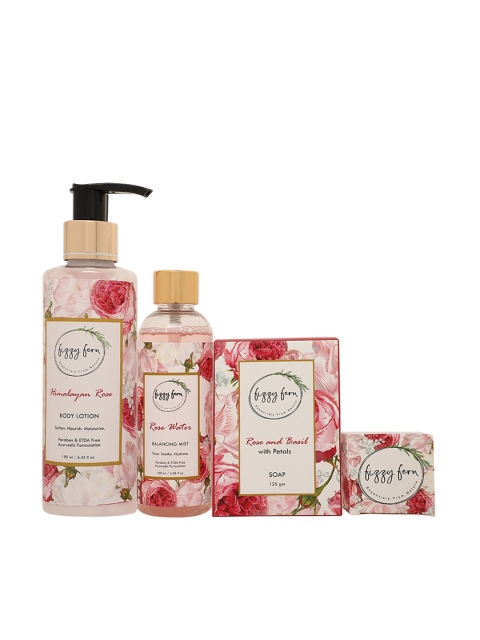 Fizzy Fern Pack of 4 Himalayan Rose Collection Bath & Body Gift Set