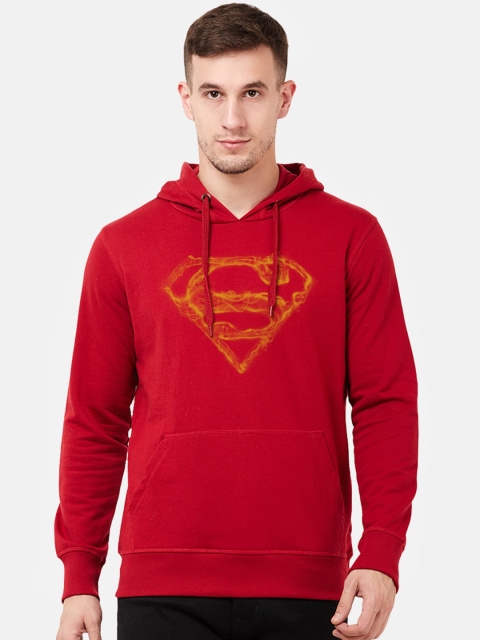 

Free Authority Men Red & Yellow Superman Printed Hooded Sweatshirt
