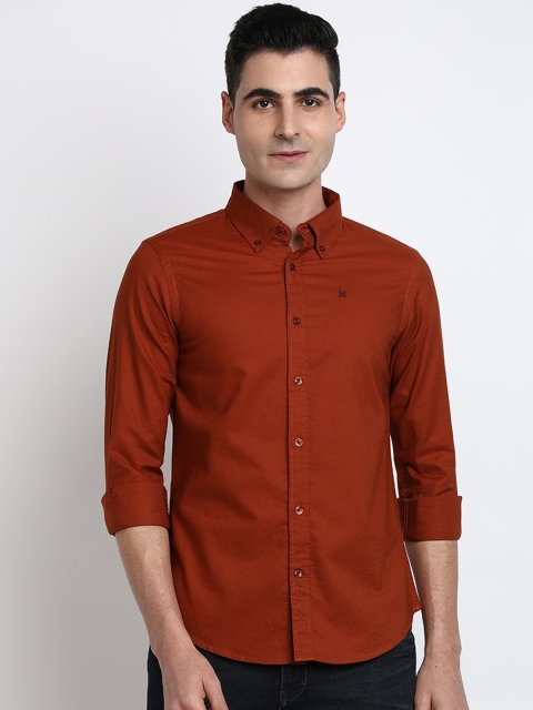 

TED HARBOR Men Brown Slim Fit Solid Casual Shirt