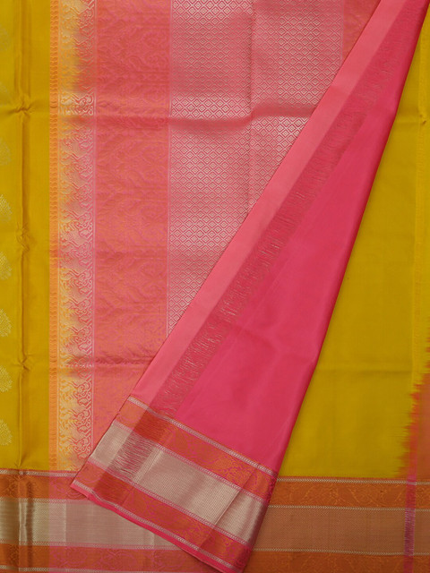 

Pothys Yellow & Pink Pure Silk Colourblocked Saree