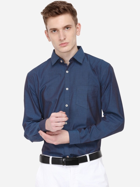 

Greenfibre Men Navy Blue Nancy Slim Fit Solid Formal Shirt