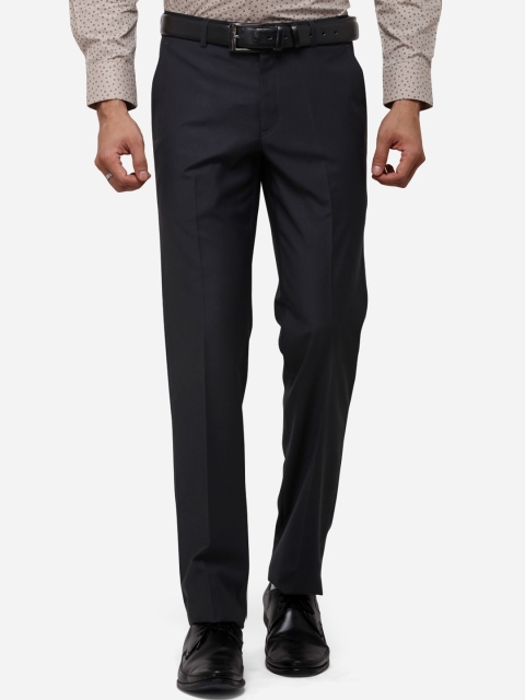

METAL Men Charcoal Slim Fit Solid Formal Trousers
