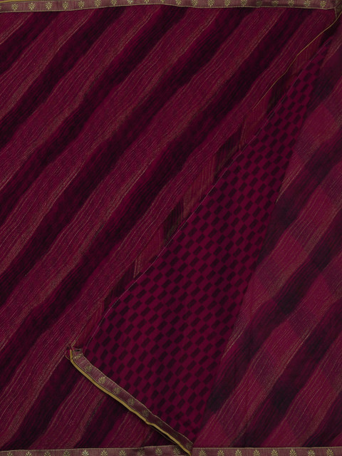 

Pothys Purple Striped Jute Cotton Saree