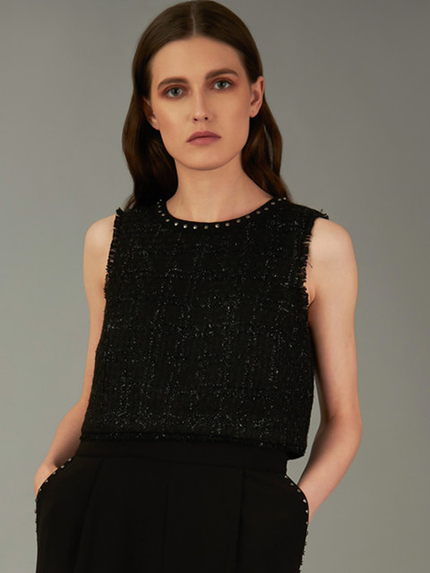 

COVER STORY by KARL LAGERFELD Women Black Solid Basic Jumpsuit